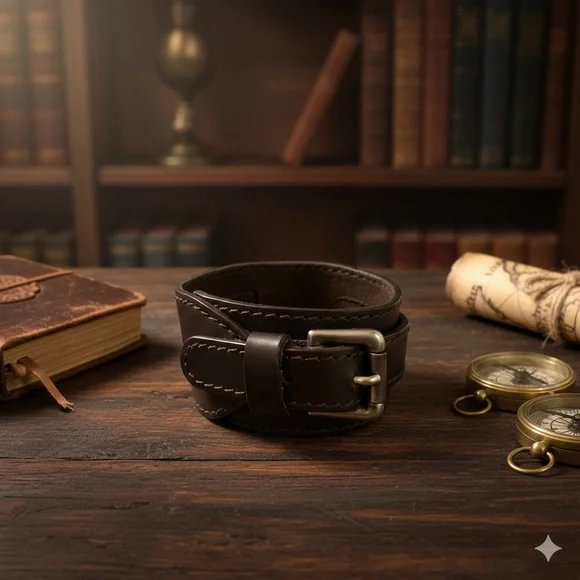 Authentic Louis Vuitton Dark Brown Leather Bracelet excellent condition - Picture 1 of 8